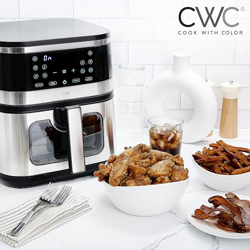 COOK-WITH-COLOR-Digital-Air-Fryer-85QT-Capacity-1500W-10-Presets-Non-Stick-Pot-Tray-Adjustable-Timer-Temp-Control-Sleek-Black-Design-with-Easy-View-Window COOK WITH COLOR Digital Air Fryer 85QT Capacity 1500W 10 Presets Non Stick Pot Tray Adjustable Timer Temp Control Sleek Black Design with Easy View Window