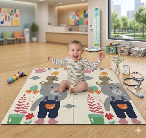 Image of Premium Baby Play Mat, Reversible, Soft, Easy to Clean, Learning & Playing Carpet, Crawling Play Mat, Non-Slip, Waterproof-Portable-Outdoor /Indoor Use | Foam Play Mat for Babies, Toddlers Multicolor (Taddy Height-Roadmap)