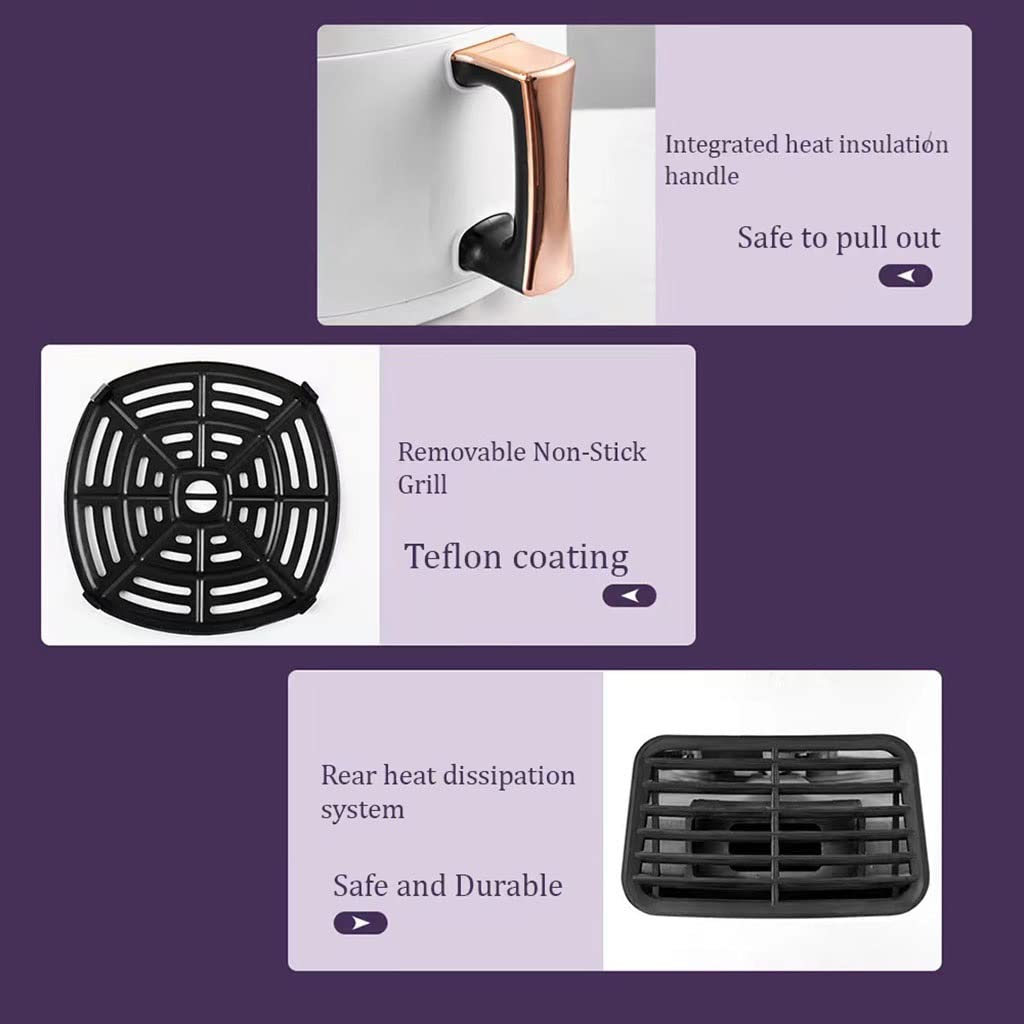 Friggitrice elettrica Intelligente di Grande capacità da 8 Litri Friggitrice ad Aria Multifunzionale per Uso Domestico Forno di Cottura Non Fritto Friggitrice ad Aria Macchina per