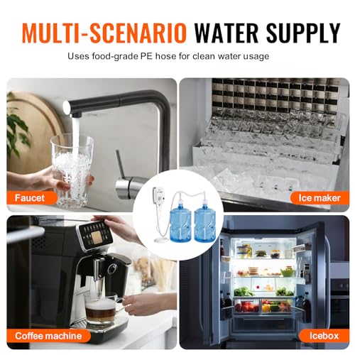 vevor bottled water dispenser pump system 2x5 gallon dispensing system automatic electric water dispenser double-pipe water jug pump compatible use with coffeetea machine refrigerator ice maker
