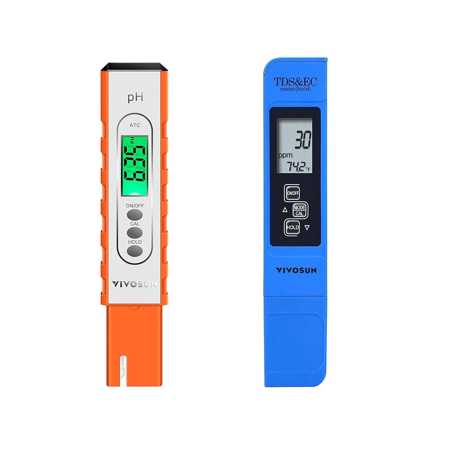 VIVOSUN PH Meter Digital PH Tester Pen, Orange and TDS Tester 3in1