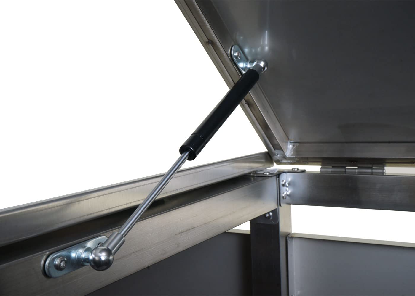 Mendler 3er Mülltonnenverkleidung HWC-K14 120x200x85cm - Walnuss-Holzoptik | Mülltonnenbox, WPC, Edelstahl, 104kg