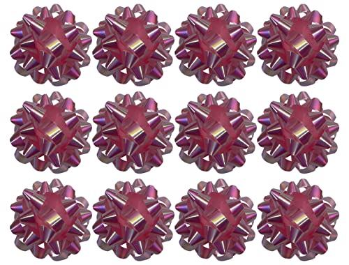 PMU Decorative Confetti Gift Bows 4-1/4 Inch Large Iridescent Opal Pink (12/Pkg) Pkg/1