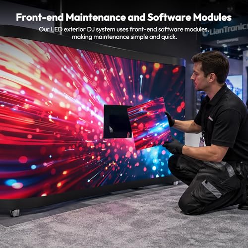 Image of P2.5 LED Screen Display Front Desk Reception Counter, Magnetic Module for Front Maintenance, GOB Anti-Scratch, APP /HDMI /USB Plug & Play, Wheeled Mobile Desk for Exhibition, Wedding & Commercial Events