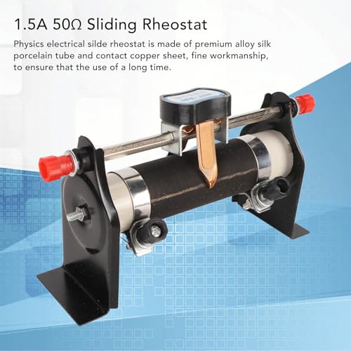 Reostato Deslizante de 1,5A 50Ω, Tubo de Porcelana de Seda de Liga Premium, para Ensino de Eletricid