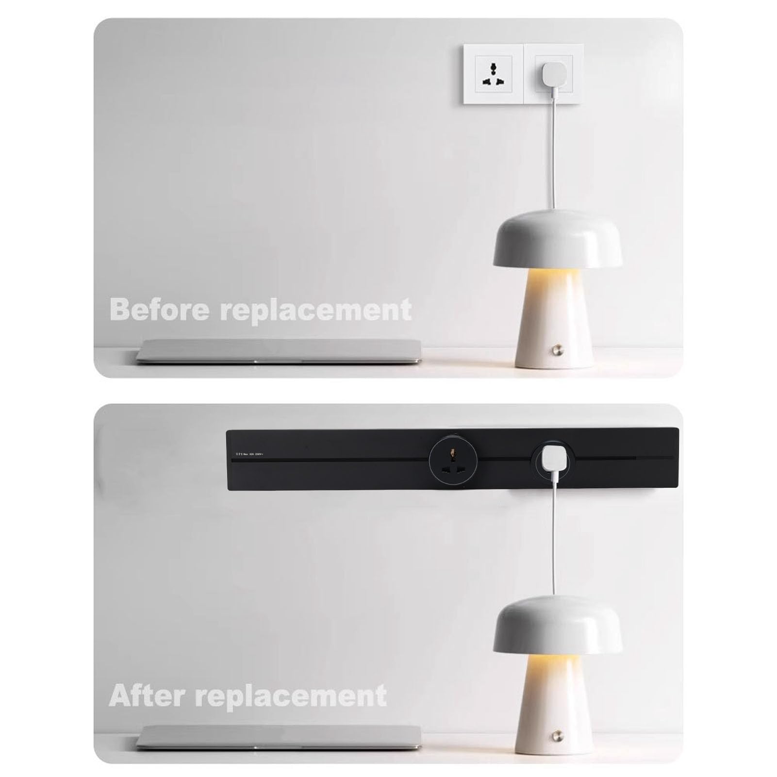 Generic Szyna Zasilająca z Gniazdem Szynowym 600 Mm Stop Aluminium 32A 8000 W Listwa Zasilająca do Montażu na ścianie do Kuchni W Salonie (2 gniazda uniwersalne 1 gniazdo USB i gniazdo)