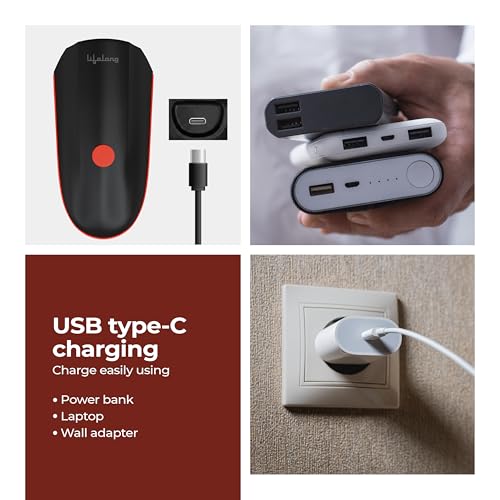 Image of Lifelong 2-in-1 Rechargeable Cycle Light with Horn & Rear Taillight | LED Front Cycle Light & Rear Bike Taillight Combo | USB Rechargeable Cycle Lights for Bicycle, Electric Bike