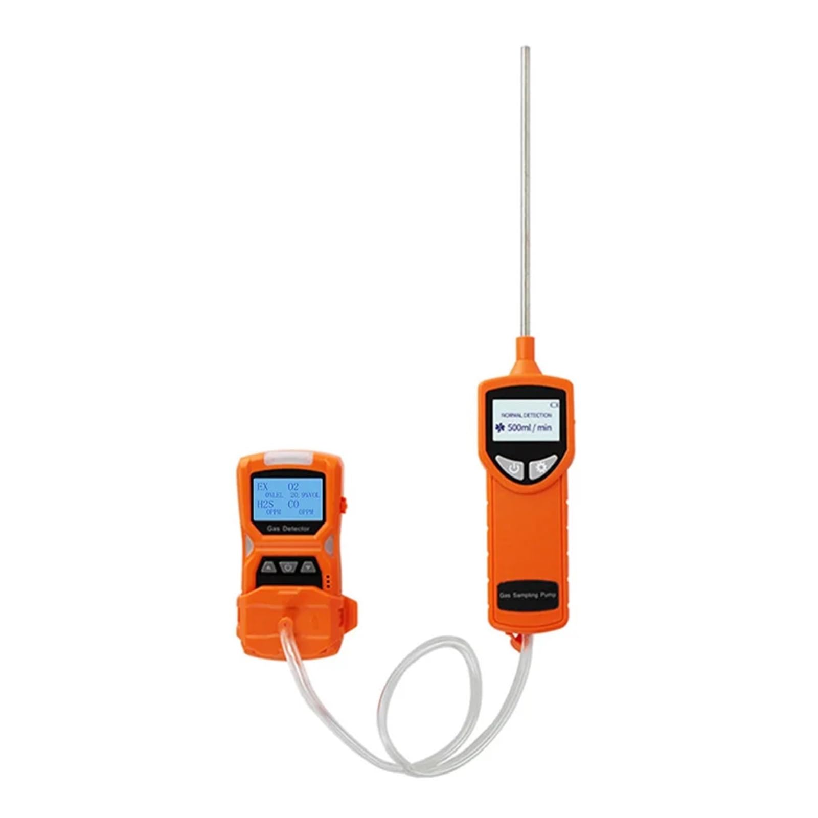 Ulsfvgaxrtk Oranje Gas Detector, Multi Gas Detector Meter O2 H2s Co Lel 4 In 1 Oxygen Hydrogen Sulfide Carbon Monoxide Combustible Leak(Detector With Pump)