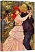 Dance at Bougival by Pierre Auguste Renoir - Canvas Wall Art Famous Fine Art Reproduction| World Famous Painting Replica on Wrapped Canvas Print Modern Home Decor Wood Framed & Ready to Hang - 16" x 24"