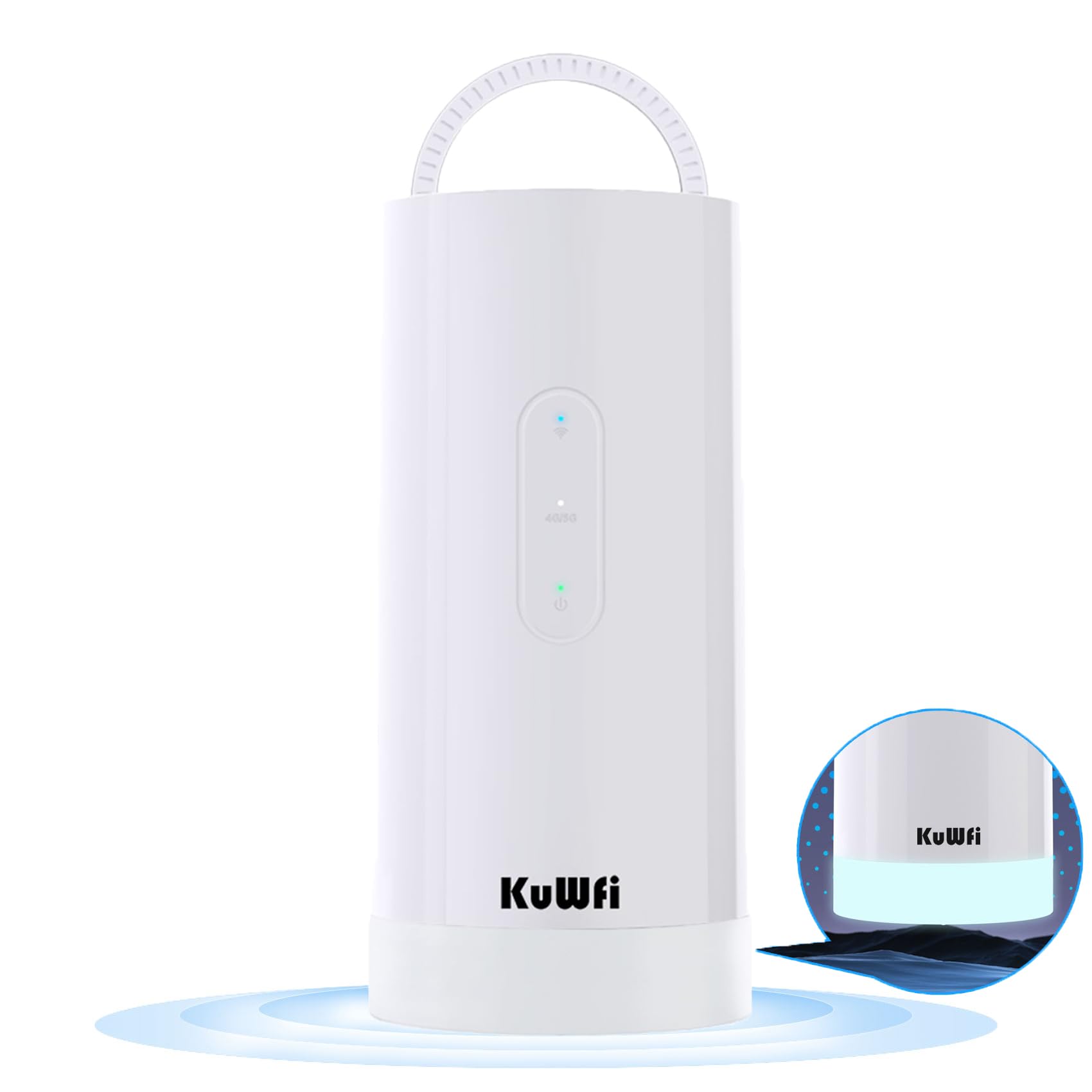KuWFi Routeur WiFi 4G+ Mobile Double Bande 1200Mbps avec Batterie 10000mAh - Borne WiFi Nomade Extérieure Rechargeable Solaire pour Camping, Van et Randonnée