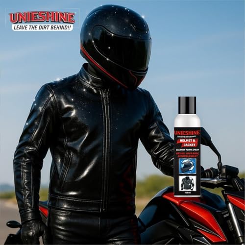 Image of Helmet & Jacket Cleaner Foam Spray 150ML | Quick-Dry No-Rinse Formula | Cleans Helmets, Jackets and Riding Gear | Removes Dirt, Sweat and Odor | Safe on Leather, Fabric and Plastic