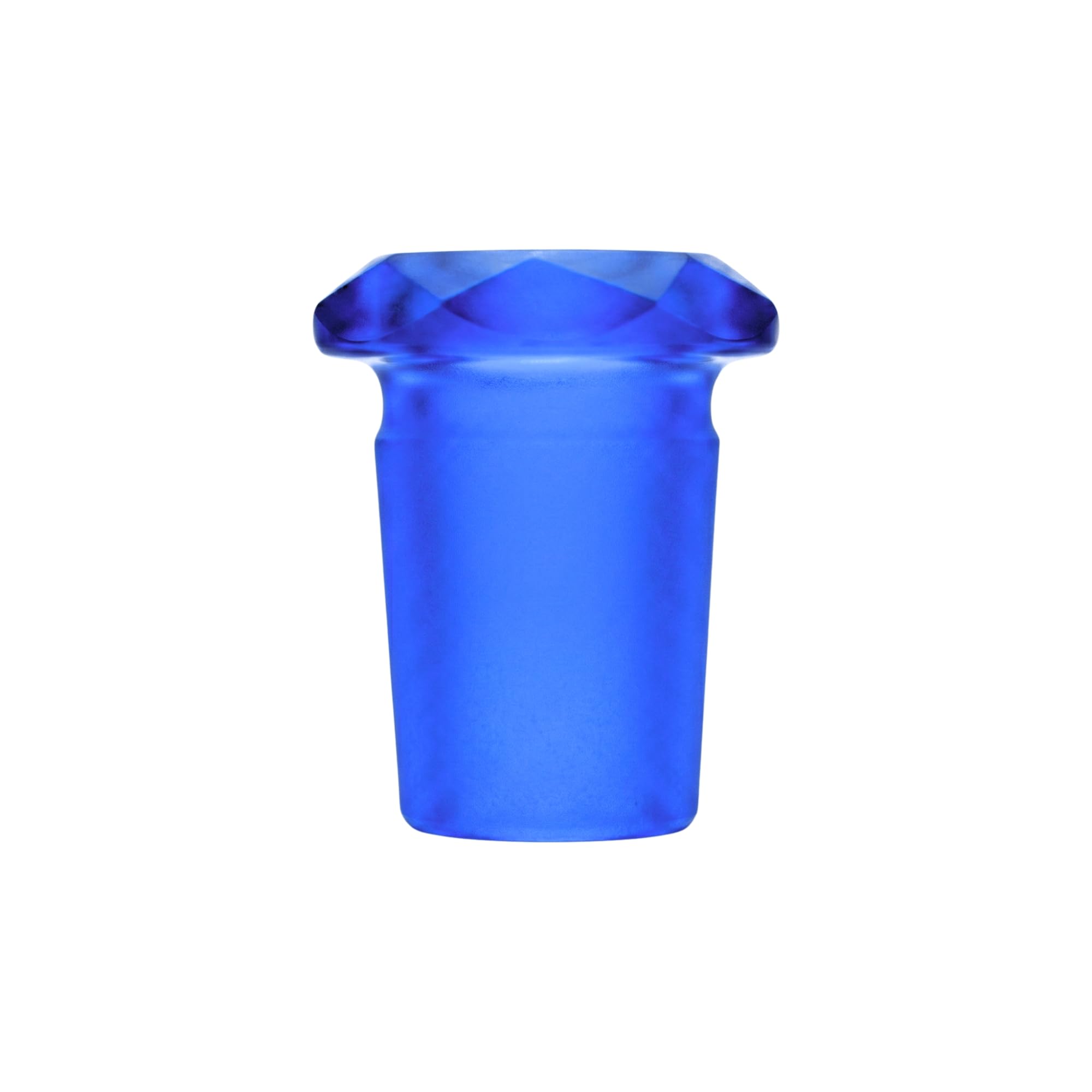 Borosilicate Glass Faceted Reduction Adapter (Single) | Laboratory Glassware Connector | 18mm Male to 14mm Female Scientific Glass Adapter | Terporium Lab Glassware | Blue — Amazon image 2
