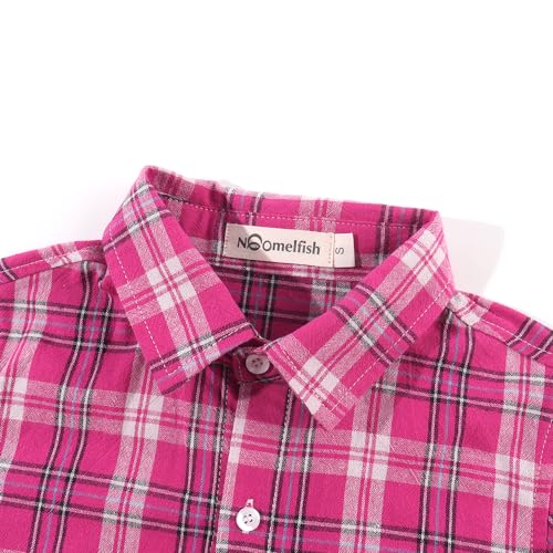 Noomelfish Girls Long Sleeve Button Down Shirt Tie Front Blouse Tops (5-12 Years)4