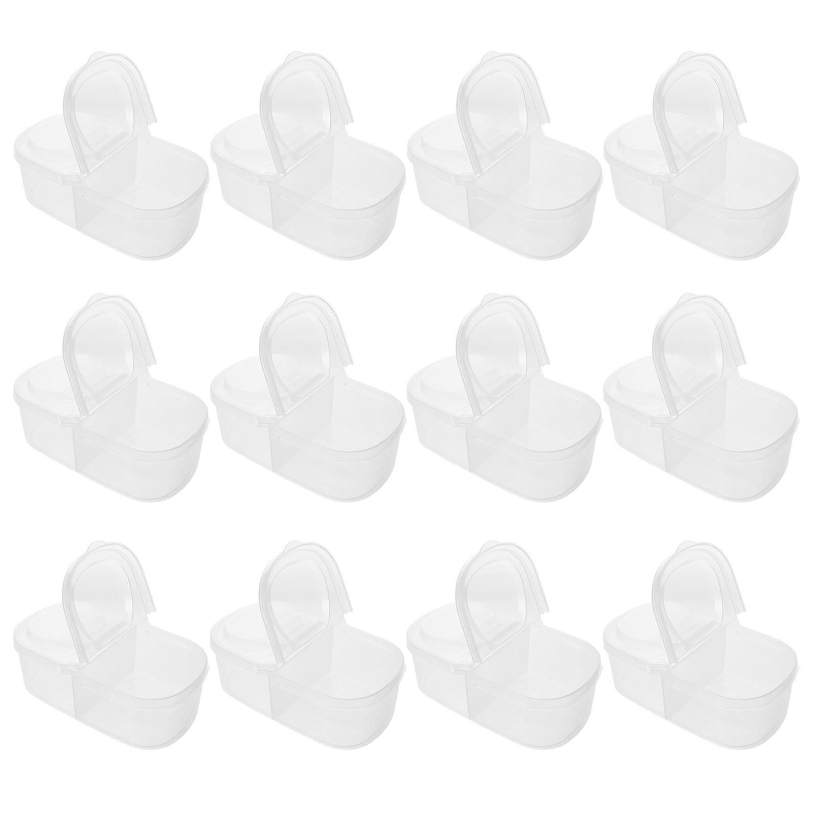 HEALLILY Caja de Almacenamiento para Refrigerador con Doble Compartimento de 600ml, Pack de 12 Piezas, Contenedores Reutilizables para Mantener Alimentos Frescos y Organizar Frutas