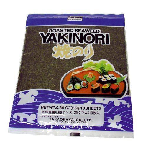 Alga Takaokaya tostada (Yaki Nori), paquete de 2 (paquete de 2 x 25 g)