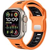 [Maledan] アップルウォッチ用 バンド シリコン スポーツ 蒸れにくい 通気性 超柔らかい 42mm 44mm 45mm 46mm 49mm 38mm 40mm 41mm 交換ベルトメンズ 腕馴染 Compatible with Watch Series 11/10/9/8/7/6/5/4/3/2/1/SE/SE2/SE3/ウルトラ/Ultra2対応