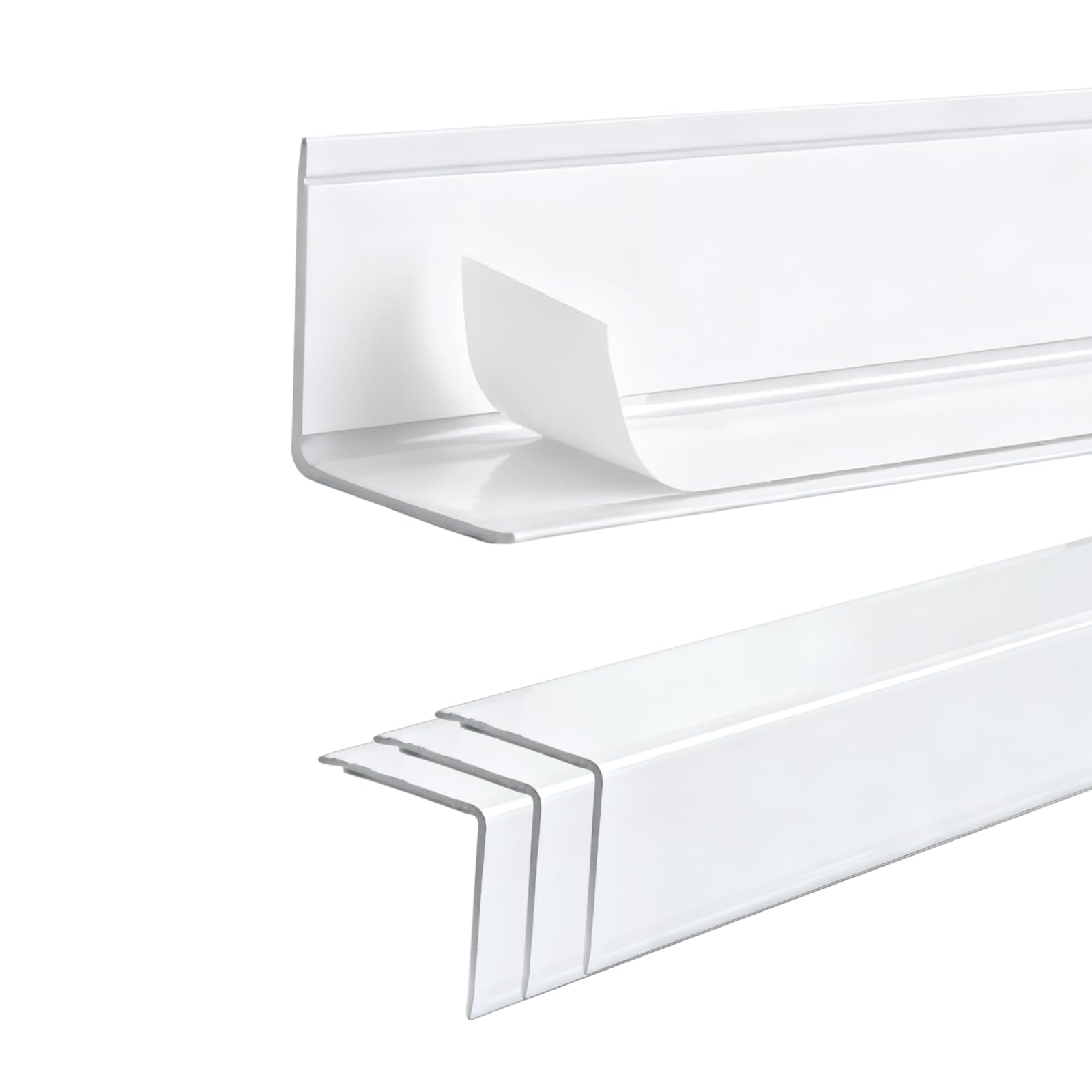 4 protectores de esquina de aluminio, autoadhesivos, sin taladrar, universales para azulejos, hormigón, madera, superficies de vidrio en el hogar y la oficina (porcelana blanca)