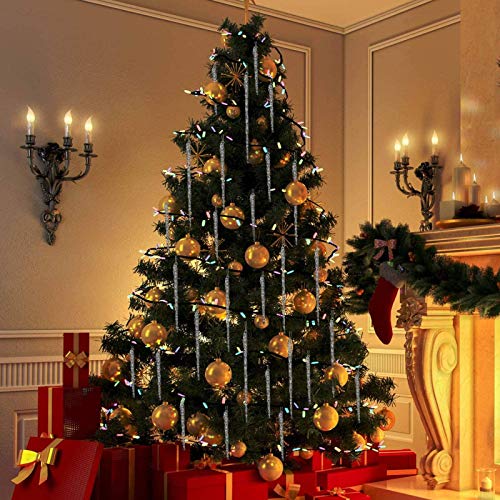 Klar Glas Eiszapfen 3,5-7,8 Zoll Twisted Klar Glas Eiszapfen Weihnachten Ornament Eiszapfen Dekorationen Hängend (54 Stücke) – Ansicht 5