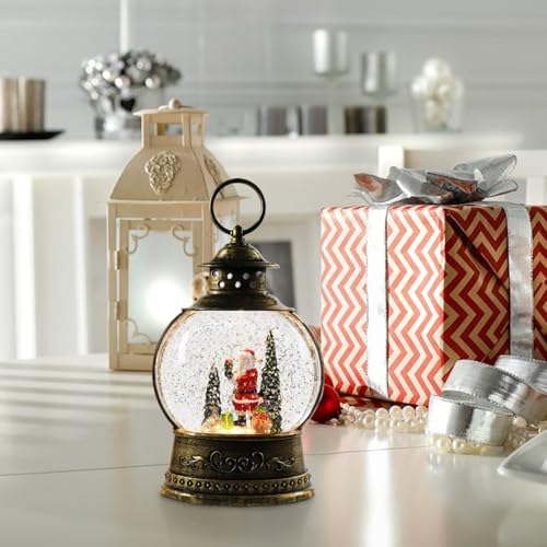 Globo de nieve navideño con Papá Noel música y luz USB 4