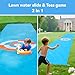 2 in 1 Slip Water Slide and Toss Game, 40FT Slip Lawn Water and Slide for Kids Adults, Summer Outdoor Toy with 2 Bodyboards&6 Water Bags, Backyard Water Toy for Kids Ages 4 6 8 10