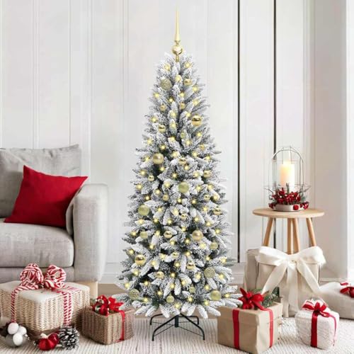 Árbol de Navidad artificial de 150 cm con luces led integradas para decoraciones modernas 2