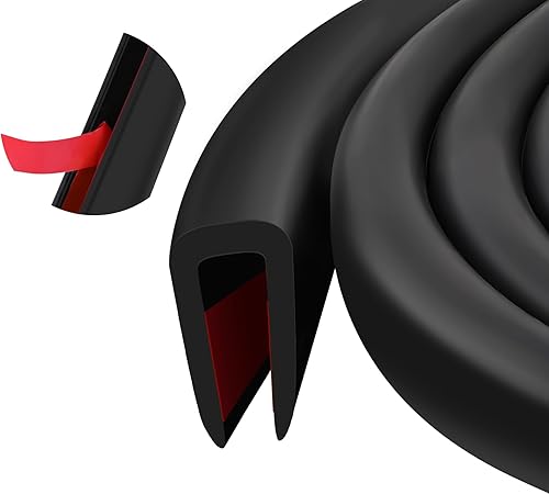 Miniatura 1 de Protector de borde de goma en U para borde de canal, tira de sellado de EPDM autoadhesiva para paneles, puertas de automóvil, placas de acero,