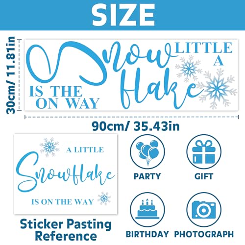 Vinilo decorativo A Little Snowflake azul 30x90 cm miniatura 3