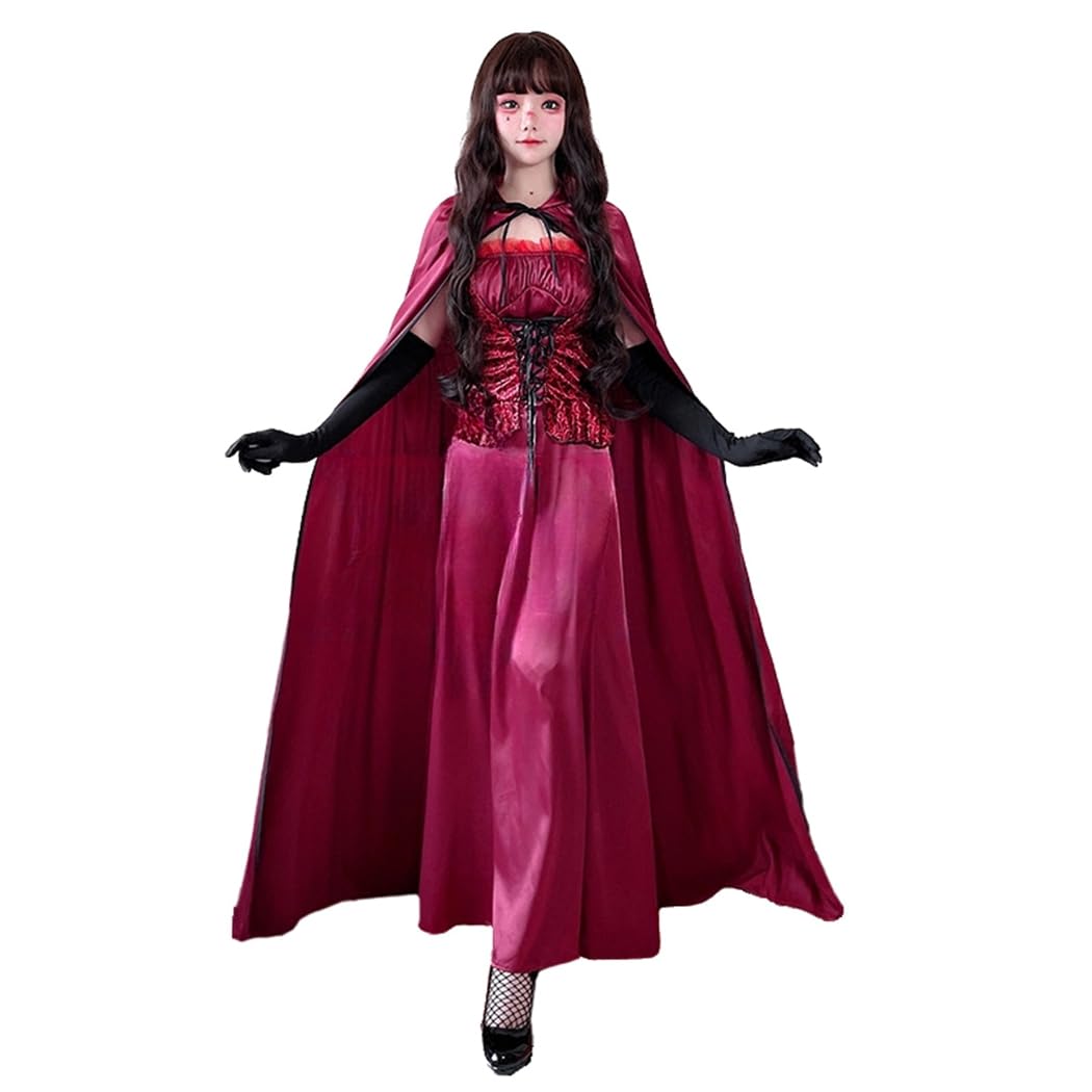 ハロウィン 赤ずきん ロリータ ワンピース エプロン ヘッドドレス