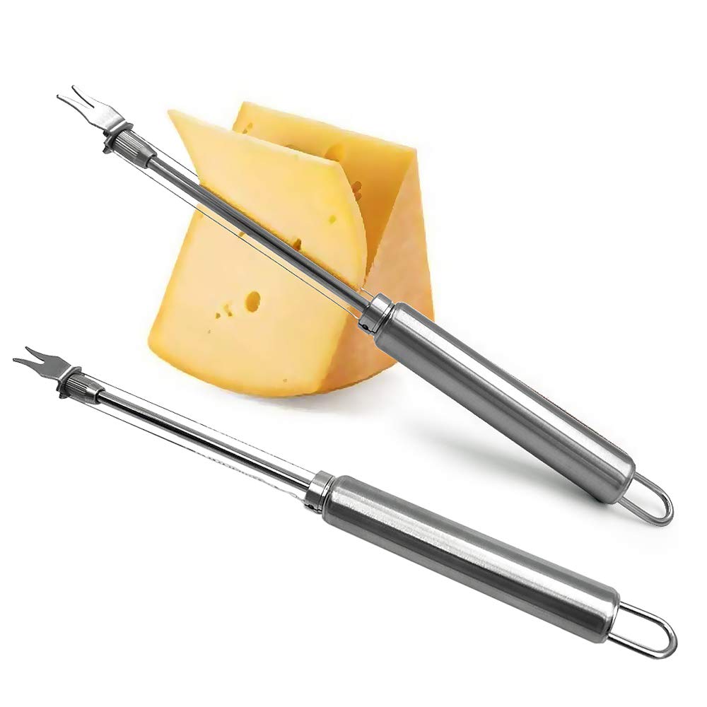 2Pcs Wire Stainless Steel Cheese Slicer - Butter Peeler Cutter for Soft & Semi-Hard Cheeses - Kitchen Cooking Tool