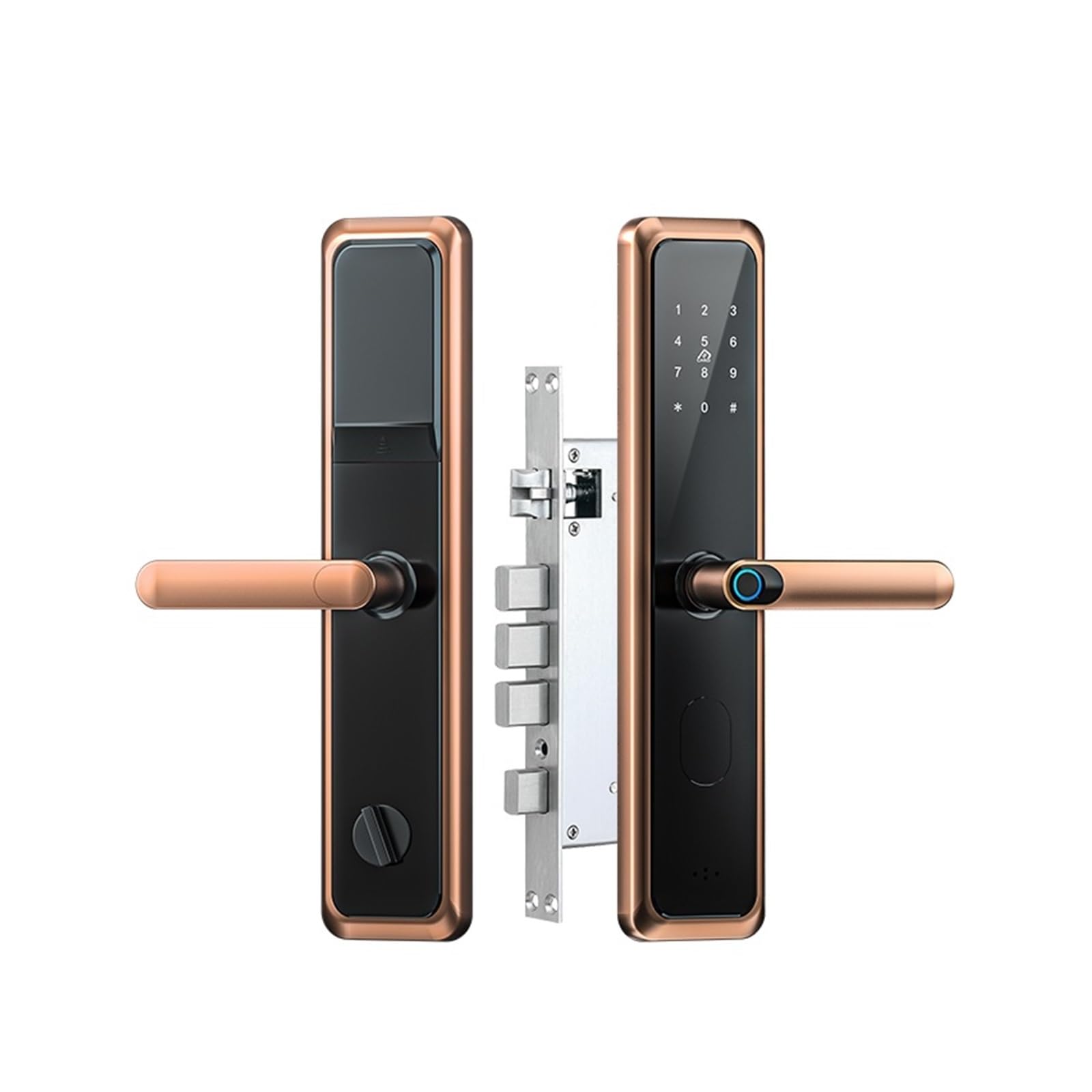 Tuya App WiFi Cerradura Inteligente Impronta digitale Bluetooth Smart Door Lock Anti-Lock Protezione digitale Serratura elettronica per la casa (Colore : Red Bronze) wisdom