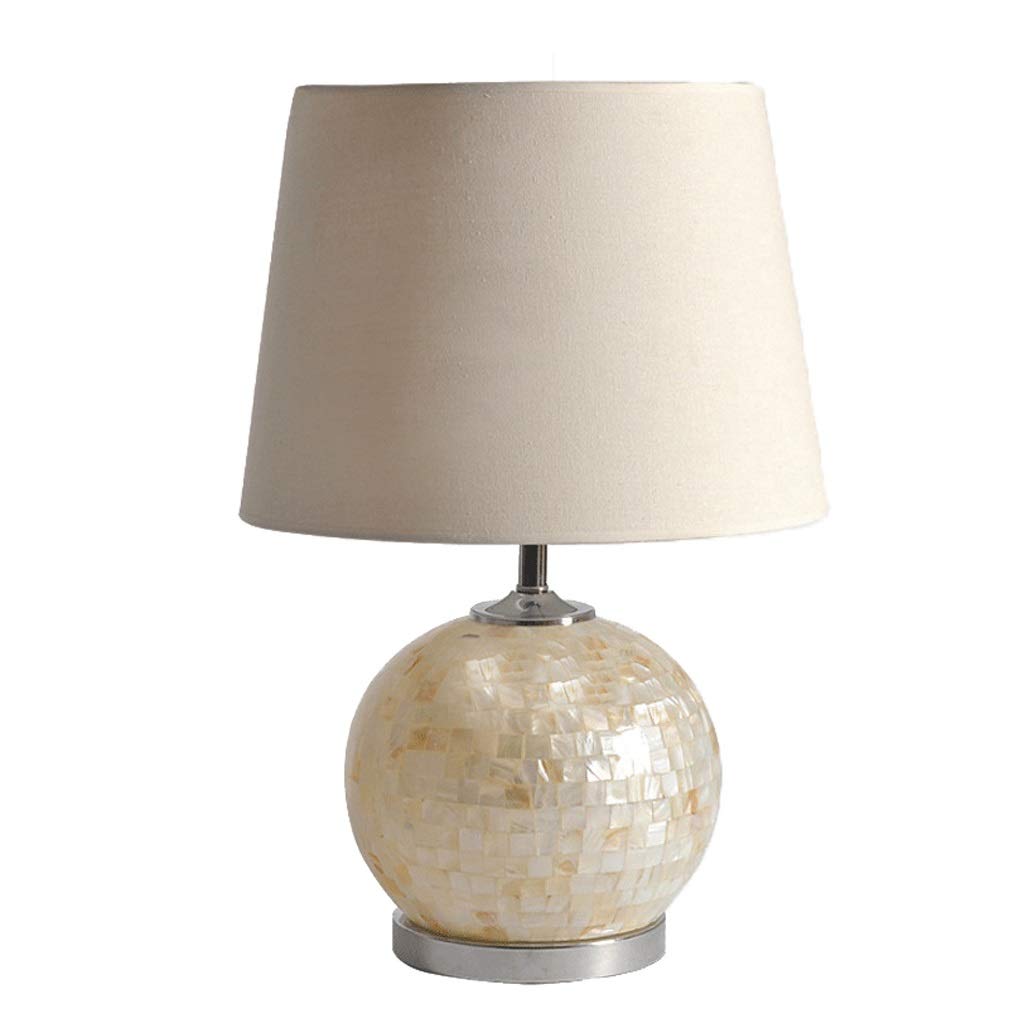 Lampy stołowe do sypialni Lampa biurkowa LED Shell Glass w kolorze białym Nowoczesny przycisk przełączający Lampa nocna do sypialni Pokój do nauki Kreatywny 20”