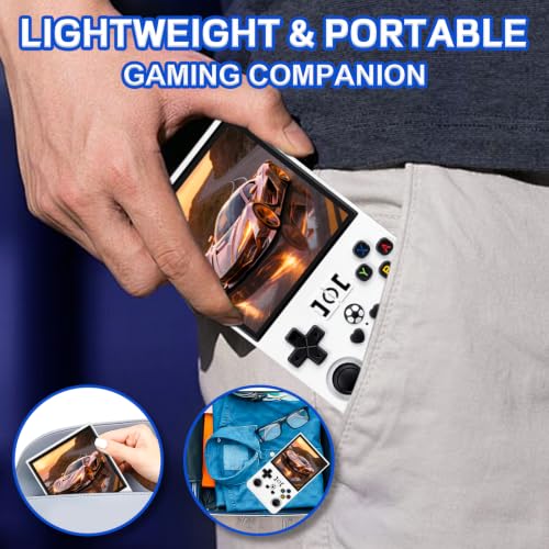 Image of R36MAX Video Game Console - 4.0-Inch Screen, Support 22000+Classic Games,128G TF Card,Portable Console with Open Source System,4000mAh Battery,Birthday Gift for Adult or Partner (White)
