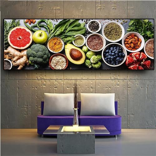 Peinture diamant adulte légumes frais 5D avec strass et kit complet de broderie 60x180cm s1007