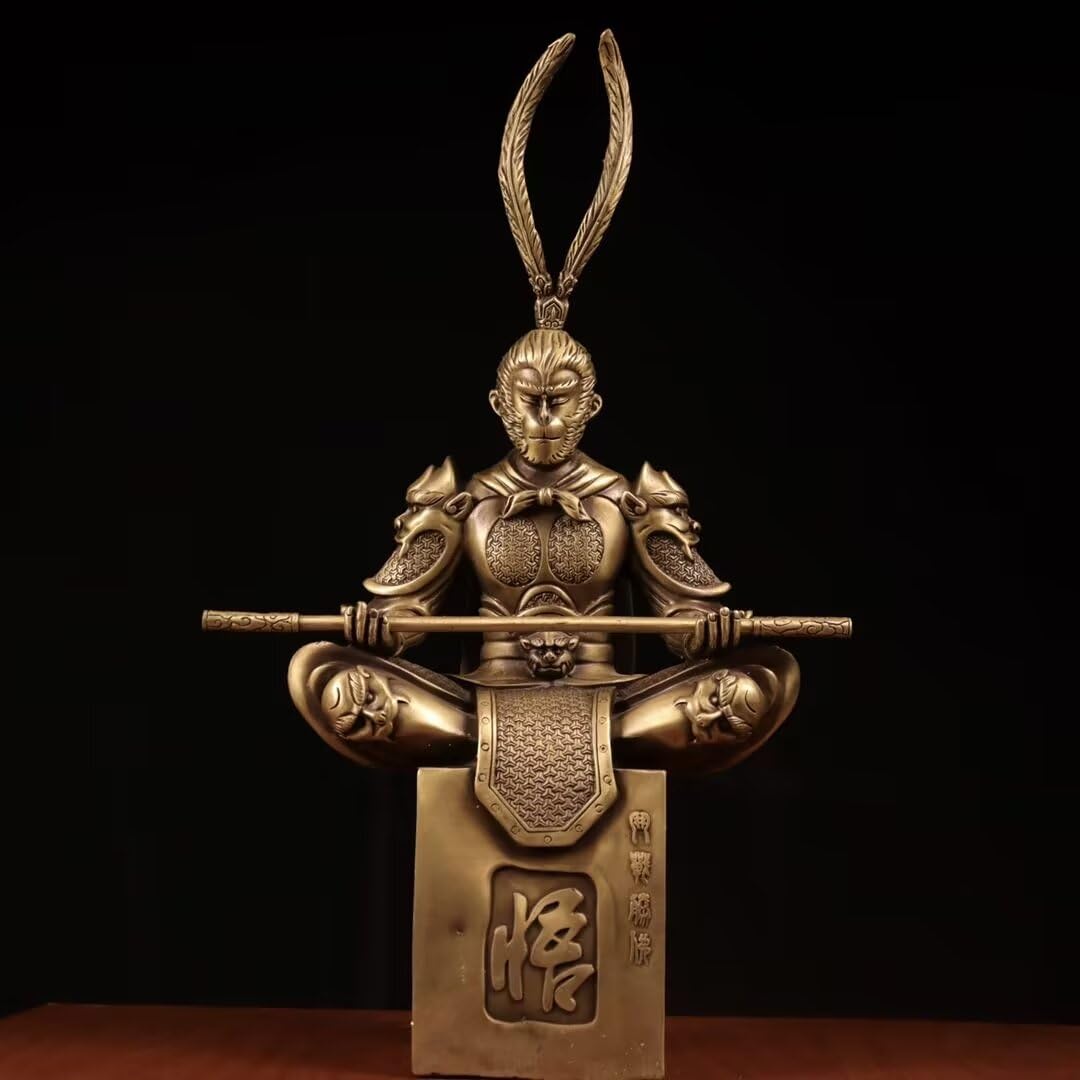 Dytartzx Pure Bronze Monkey King Sun Wukong Statue Home Wine Cabinet Decoration Housewarming Gift