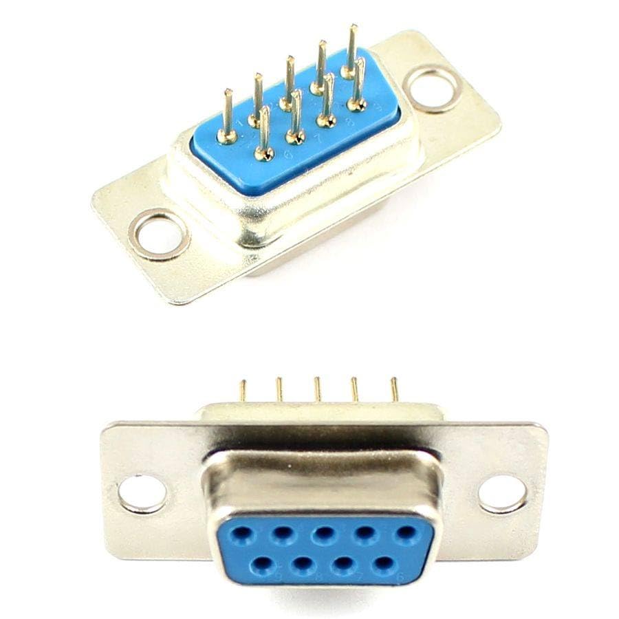 100 Pcs D-SUB DIP 9 Pin Female Solder Type Straight Connector Socket DB9F