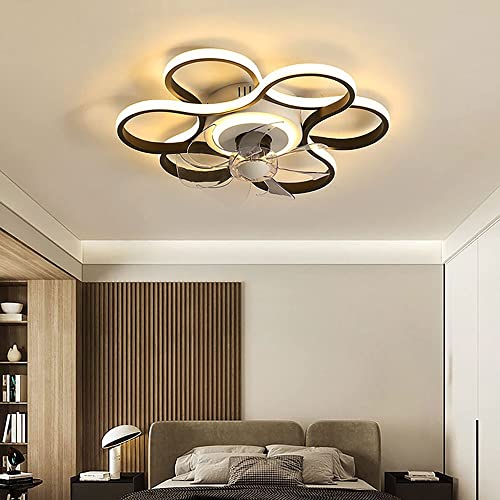 Ventilateur de plafond avec éclairage 3 vitesses ajustable et plafonnier noir variable - 2