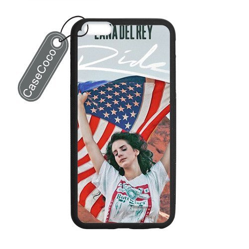 CASECOCO() Favorite Singer Lana Del Rey iPhone 6 Plus Case - Protective Hard Back / Black PC Sides Case for iPhone 6 Plus (5.5-inch)