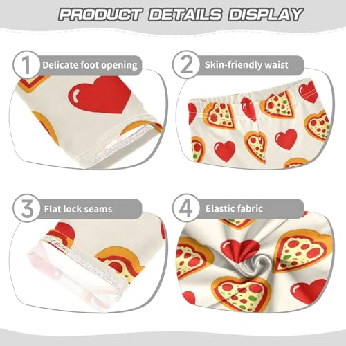 Cute Heart Pizza Girls Leggings Soft Stretch Workout Yoga Dance Pants for Kids Casual Tights3