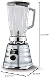 Mixeur chrome original Oster à 3 vitesses, moteur 6 fois plus durable, 10 fois plus résistant, jarre en verre de 5 tasses
