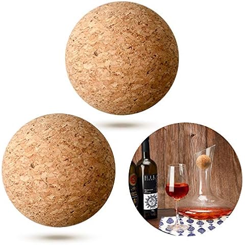 2 Piezas Bolas de Corcho de Vino Tapón de Bola de Corcho de Madera Cover