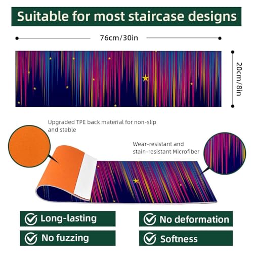 Tapis d'escalier antidérapants en polyester et TPE haute performance pour bois