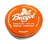 Burgol Schuhwachs - Lederpflege Schuhcreme shoe wax 100 ml Blechdose: Farbe: Schuhwachs Hellbraun