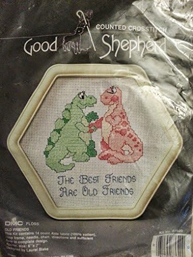 Good Shepherd Counted Cross Stitch: Old Friends Kit with Hoop Frame by Laurel Blake