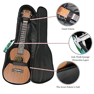 Housse pour ukulélé avec feuilles tropicales, toucans, ananas, rembourrage en éponge de 10 mm, 53,3 cm, sac de transport… - Les Beatles, Paul McCartney, John Lennon, RIngo Starr, George Harrison Housse pour ukulélé avec feuilles tropicales, toucans, ananas, rembourrage en éponge de 10 mm, 53,3 cm, sac de transport… – Image 2