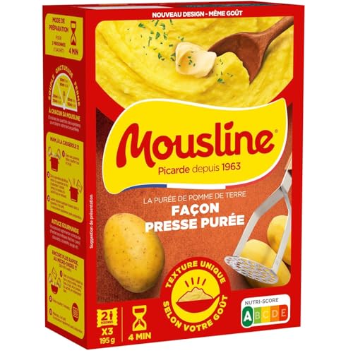 Purée MOUSLINE 195g lot de 4 accompagnement rapide en boîte