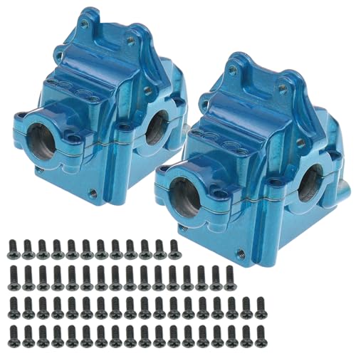 Image of 2PCS Metal Front and Rear Differential Gearboxes Housing Cover Compatible with WLtoys 1 /14 144010 144001 144002 1 /12 124016 124017 124018 124019 RC Car Upgrades Parts (Blue)