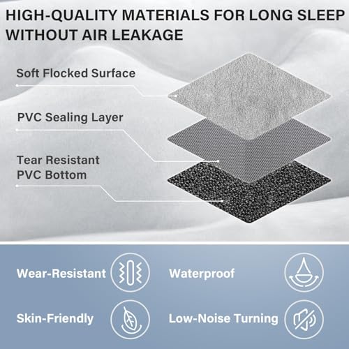 Image of Coverado Car Air Mattress Back Seat, Portable Wireless Inflatable Bed with Built in Air Pump&Pllow, Storage Bag, Patch Kit, Universal Back Seat Bed Sleeping Pad Fit Most Car Suvs, L-51,W-32