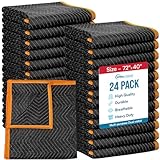 Simpli-Magic Heavy Duty Padded Moving Blankets 72' x 40' – 24 Pack – Packing Blankets, Furniture Covers for Moving