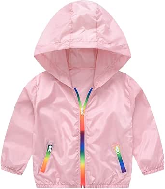 Rokka&Rolla Boys' Waterproof Rain Jacket Toddler Boys Hooded Rubber Raincoat for Kids 2T-12