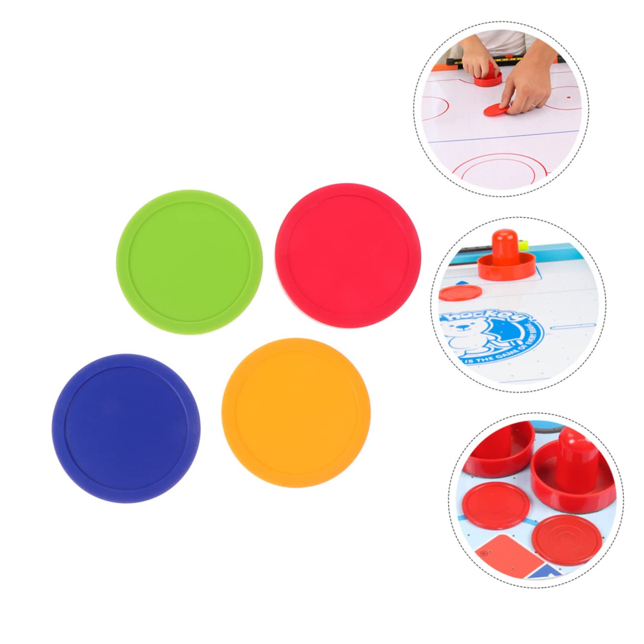 VICASKY 4Pcs Hockey for Air Hockey Tables Durable Replacement for Arcade Rooms Game Nights and Sports Enthusiasts